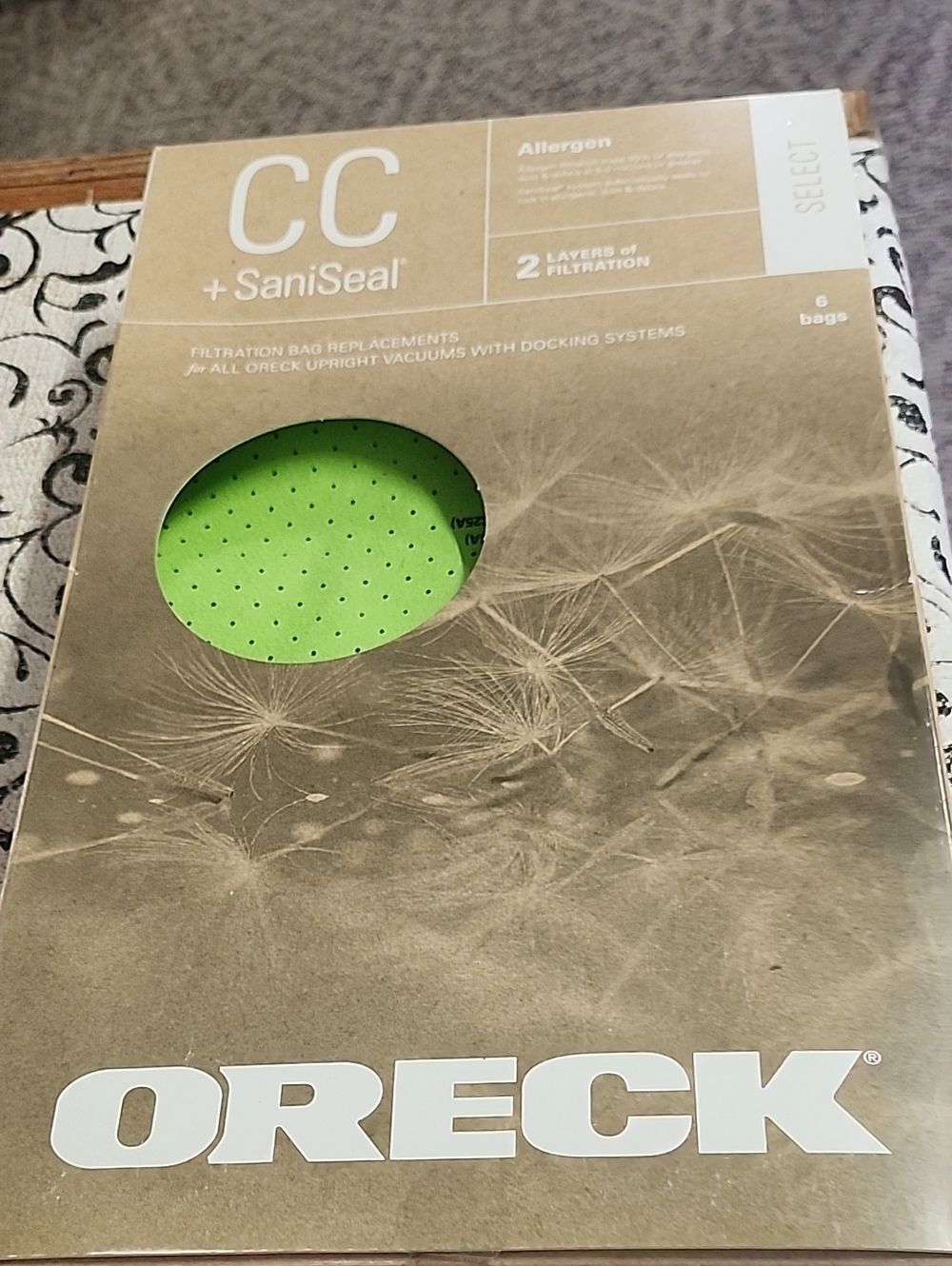 Oreck CC + SaniSeal Allergen Filtration Vacuum Bags - Green